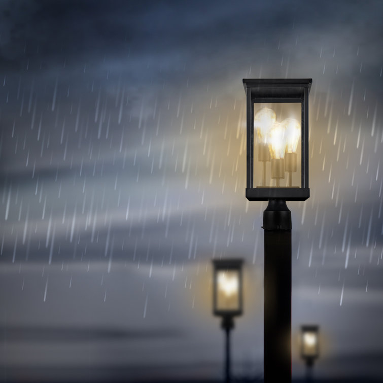 Design House Outdoor Lamp Post And Light With Modern Clear Glass